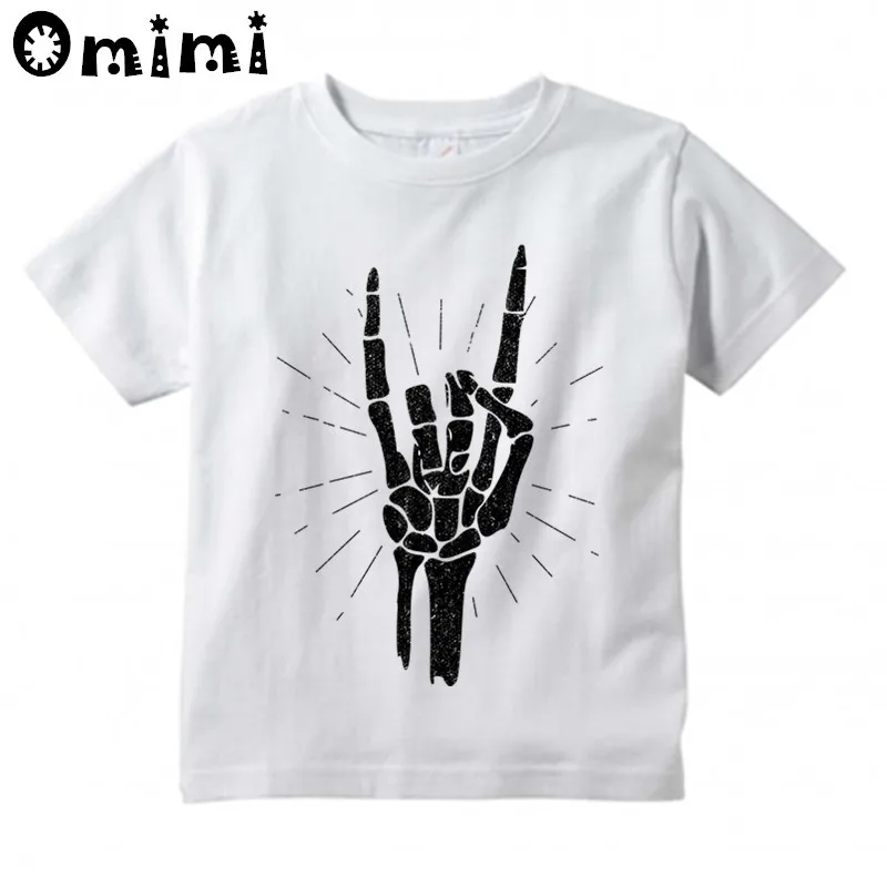 Для маленьких мальчиков/девочек хэви-метал, рок дизайн T рубашка Дети отличный Повседневное топы с короткими рукавами для детей; забавная футболка