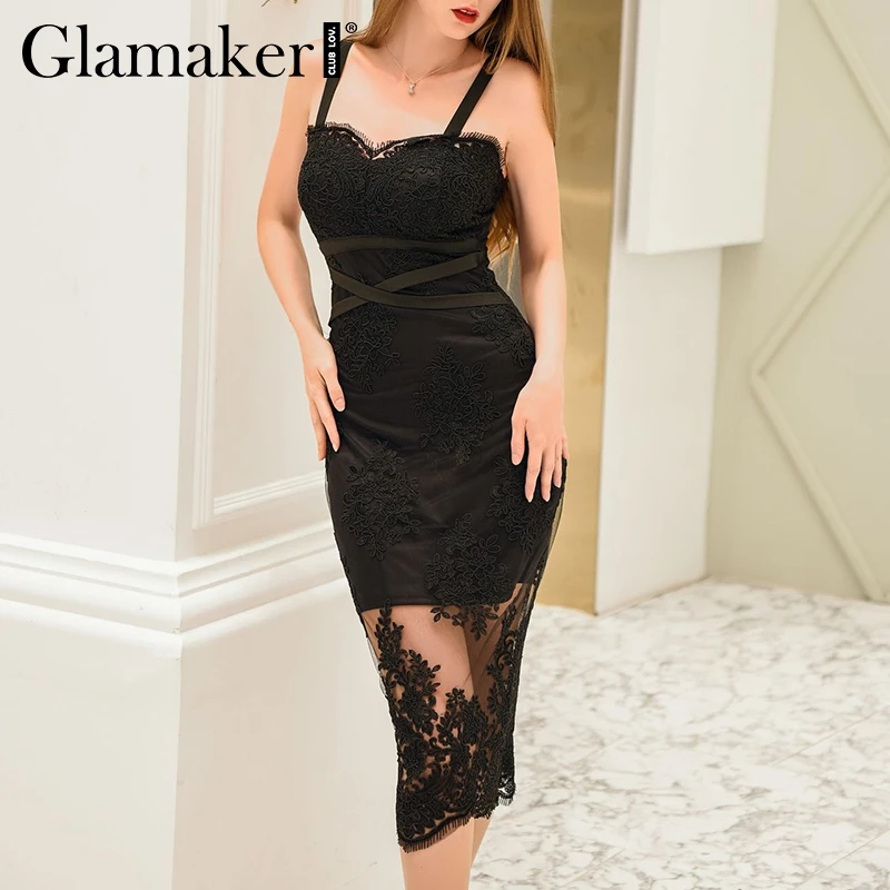 Glamaker Emboridery, прозрачный сетчатый сексуальный сарафан, женское Белое Облегающее Платье с высокой талией, элегантное женское летнее платье для вечеринки