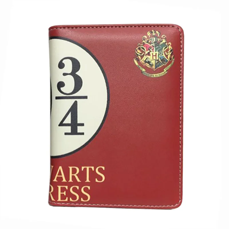 

DIKEDAKU Movie Hogwarts Passport Cover Set with Multifunction Boarding Travel Id Protection Pu Leather Wallets Credit Card