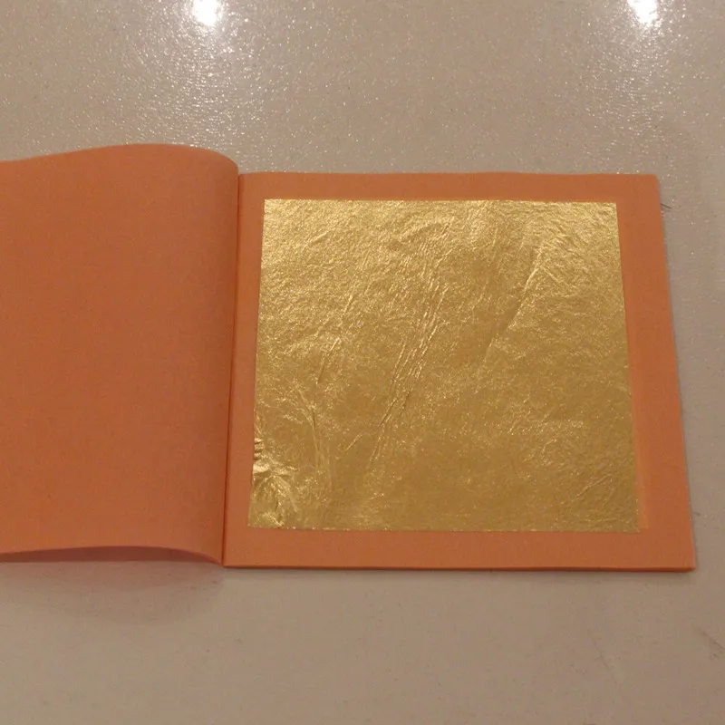 

24K Edible Gold Leaf Sheet 25 Leaves/Booklet Foil 8 X 8cm Gilding for Food Edible Cake Decoration Facial Mask Arts Craft Paper