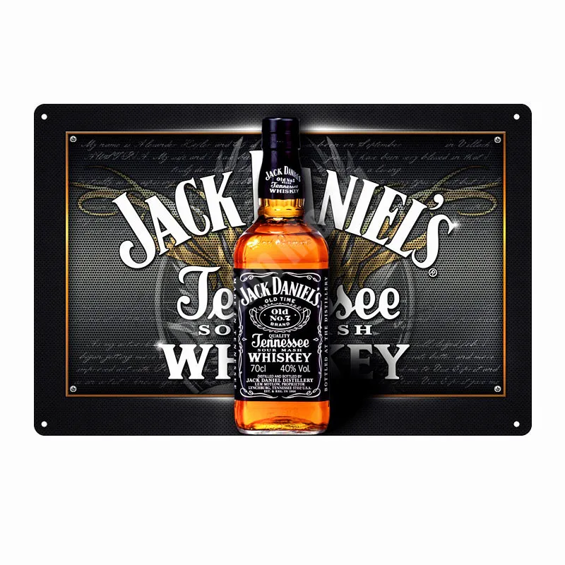 Jack Wine Whiskey винтажная металлическая жестяная вывеска для паба, бара, казино, домашний декор, пивная рекламная тарелка, постер, Настенная художественная наклейка N277 - Цвет: R