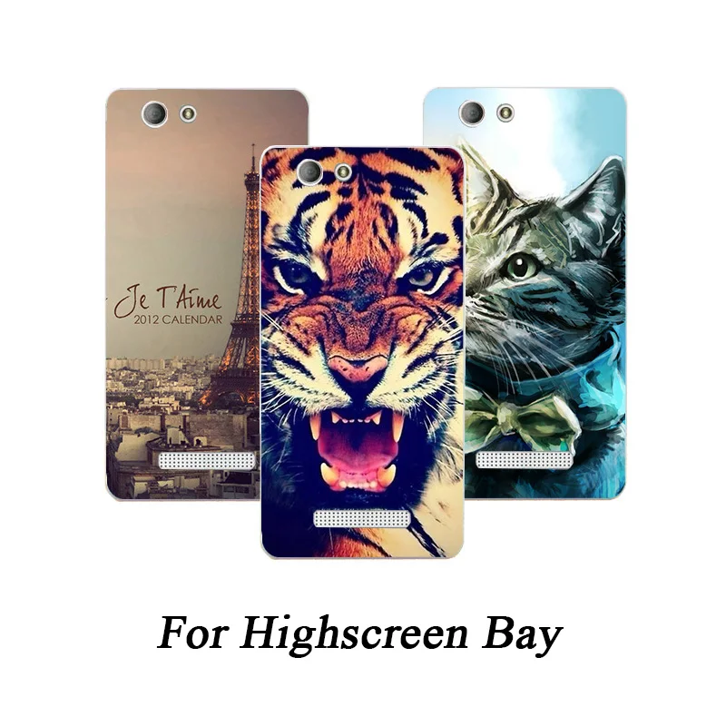 

Soft Tpu Phone Case For Highscreen Bay Cases 5.5 Inch Silicone Painted Wolf Cat Rose Fundas Sheer For Highscreen Bay Back Cover