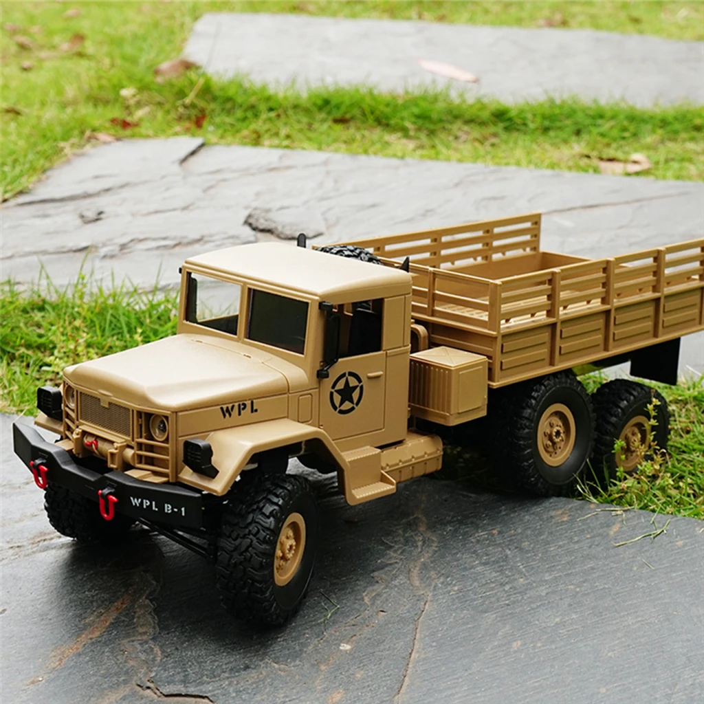 1/16 WPL B-1 2.4G 4WD Off-Road RC Army Truck Rock Crawler Car Electric Vehicel Model Toy Xmas Gifts Yellow