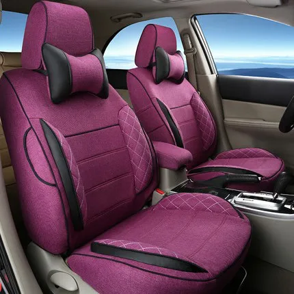purple 2 Полный комплект чехлов для сидений, подходящих для Mazda CX-7, чехлы для сидений автомобиля, льняные Защитные чехлы для сидений автомобиля, поддерживающие аксессуары - Название цвета: purple 2