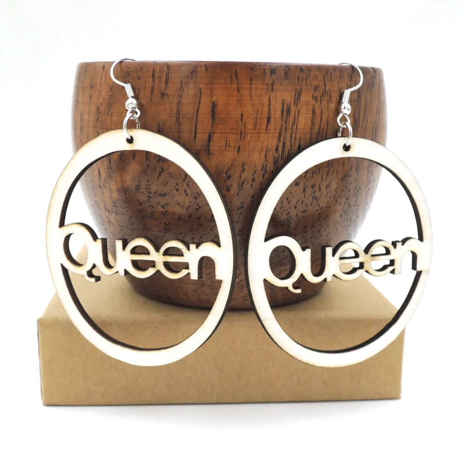 Laser cut acrylic Afro girl silhouette Africa locs earrings in black large sizes