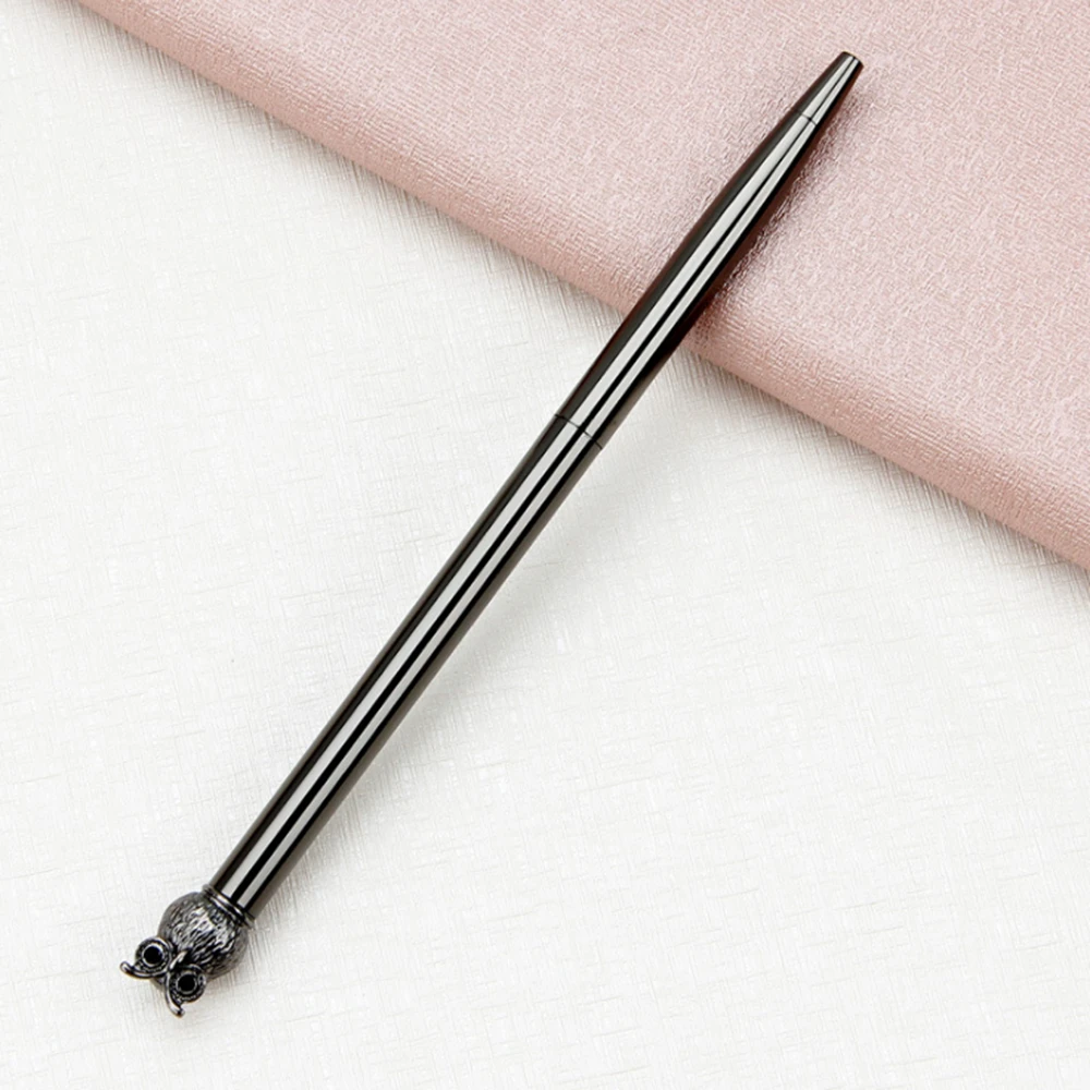 1 шт., металлическая ручка с милой совой, шариковая ручка 0,5 мм, шариковая ручка для офиса, для офиса, для письма, канцелярская ручка для офисов и школ, шариковая ручка