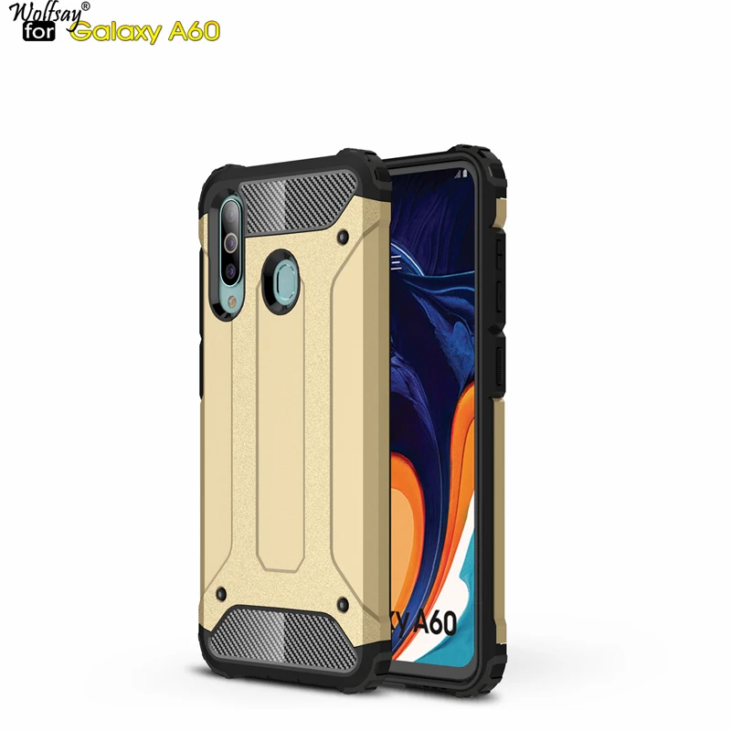 Wolfsay For Case Samsung Galaxy A60 Cover Durable Armor TPU & PC Case for Samsung Galaxy A60 Case for Samsung A60 A606F Fundas