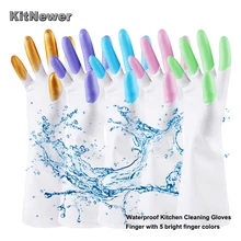Waterproof Household Gloves Kitchen Cleaning Accessories Dishwashing Water Dust Stop Cleaning Rubber Gloves