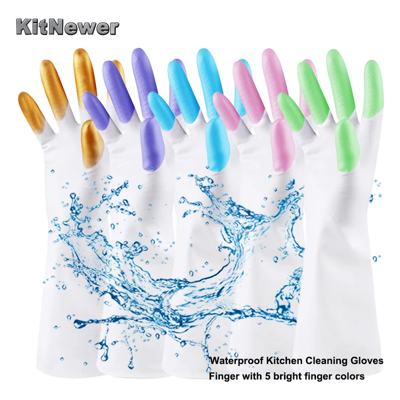 Waterproof font b Household b font font b Gloves b font Kitchen Cleaning Accessories Dishwashing Water