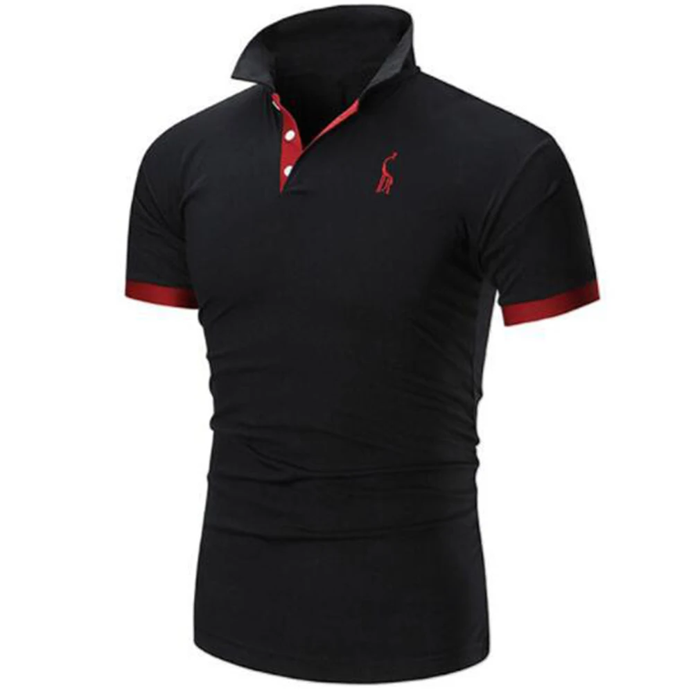 

Summer Men's Short Sleeved Shirt With Crew Neck Men's Tops Solid Turn-down Collar Neck Shirt Fashion Male's Tops Clothing D30