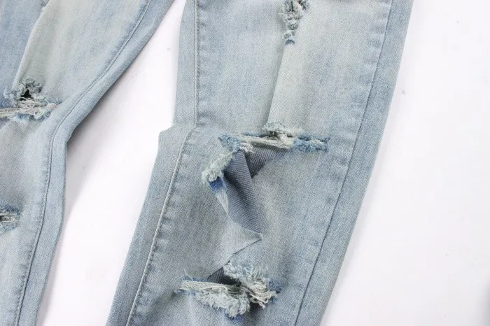 Хип хоп slp Синий/Черный Дизайнер Рок разрушенный свет мыть обтягивающие рваные джинсы для мужчин рваные мужская одежда