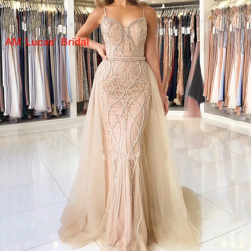 evening gown with detachable skirt