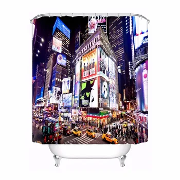 

Custom New York City Waterproof Shower Curtain Home Bath Bathroom s Hooks Polyester Fabric Multi Sizes#0421-sohu-30