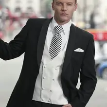 Классический Стиль Черный Жених Смокинги для женихов Для мужчин свадебные костюмы для выпускного индивидуальный заказ(куртка+ Брюки для девочек+ жилет+ галстук) k: 301