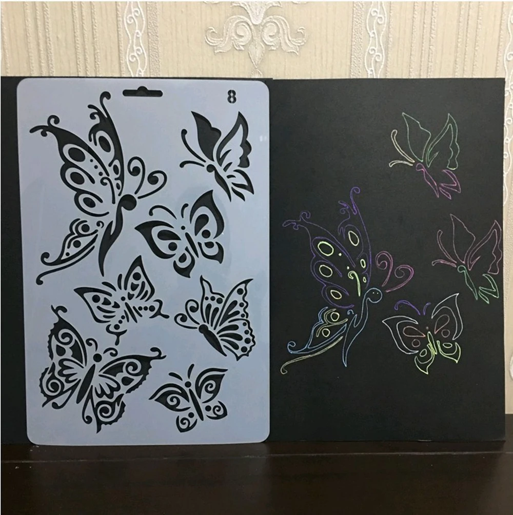 

ENO Greeting butterfly backgroud stencil diy scrapbooking stencils for painting