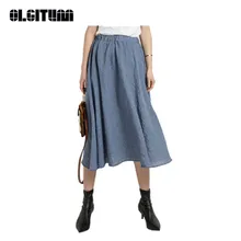 Новинка, модные женские хлопковые юбки, юбка средней длины, богемный жаккард, 4 цвета, свободная хлопчатобумажная льняная юбка, Женская SK027