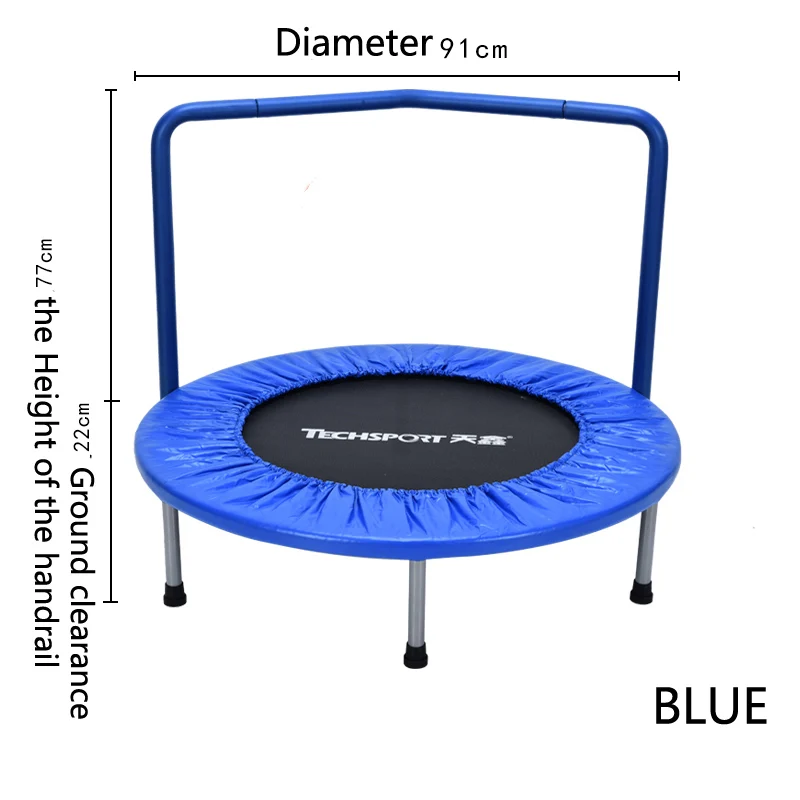 Techsport мини-батут детский батут с поручнем для домашнее развлекательное Макс. Belastung: 120 кг