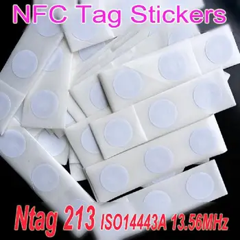50 개입 Ntag213 NFC 태그 스티커 13.56MHz ISO14443A Ntag 213 NFC 스티커 태그 모든 NFC 지원 전화 용 범용 라벨 RFID 태그