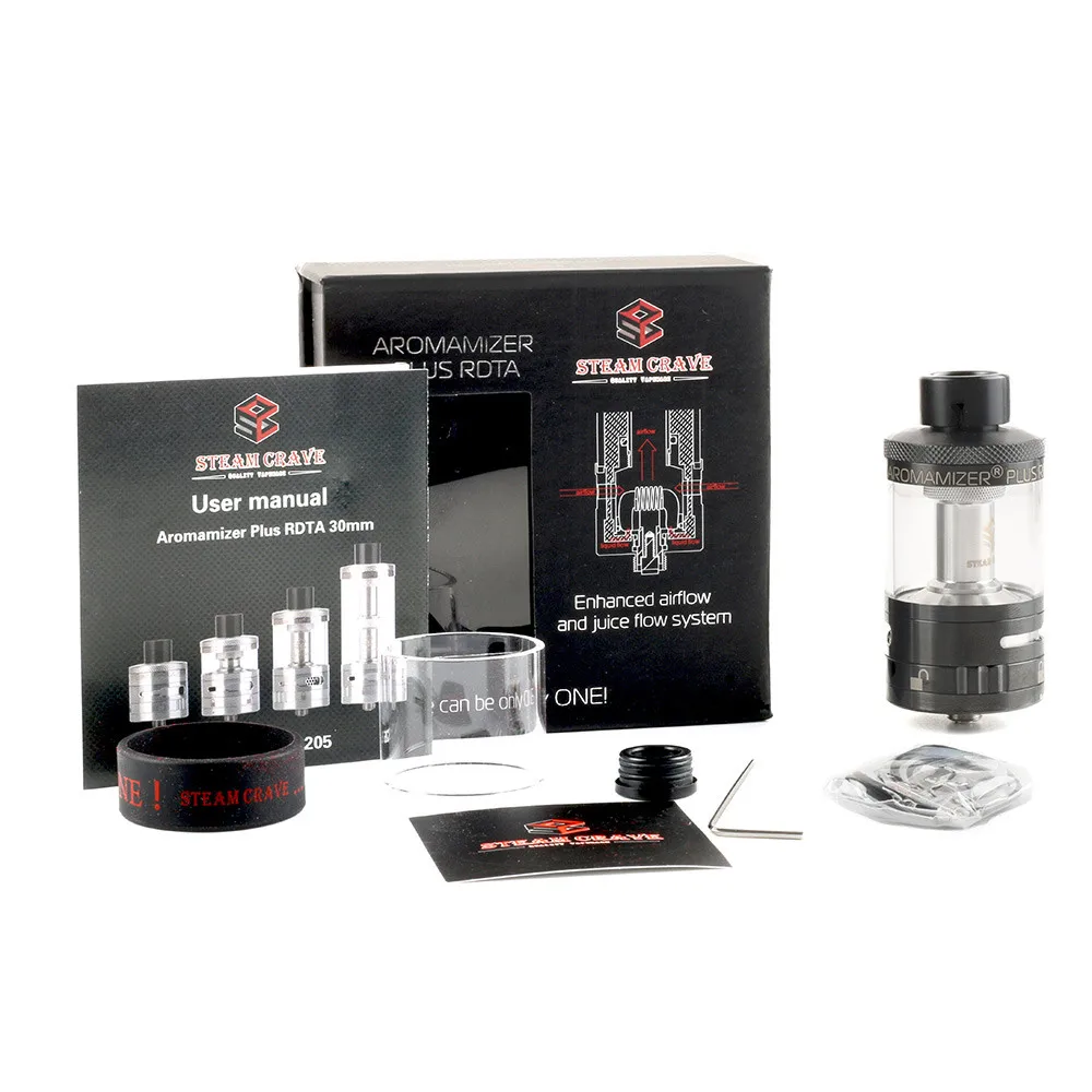 E Cigarette Vape Tank Steam Crave Aromamizer Plus 10ml Rdta 30mm Real