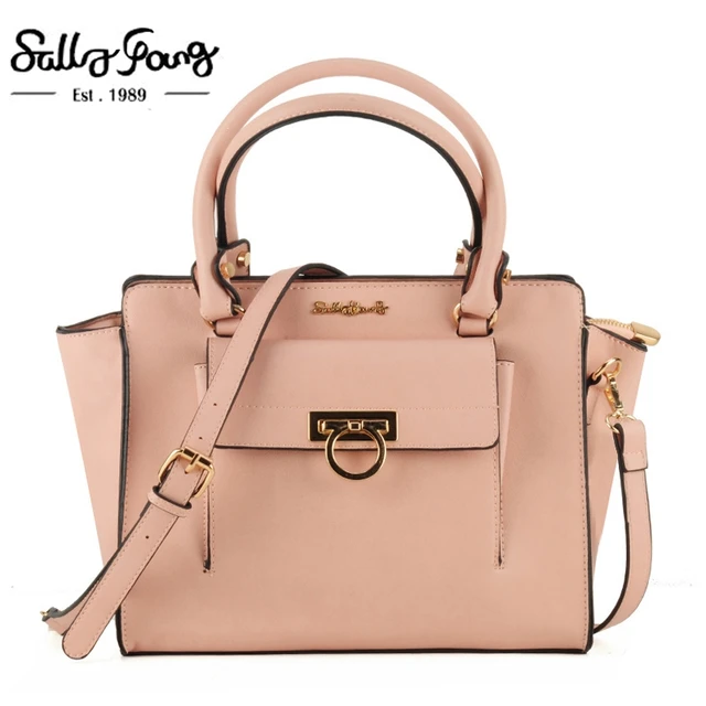 Sally Young International Brand Dress Solid Women Bags Patchwork Sally Young International Brand Dress Solid Women Bags Patchwork Metal Ring Decoration Zipper Lady Handbags 5