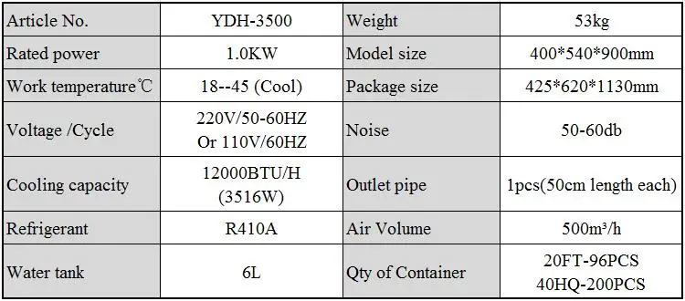 12000BTU портативный кондиционер для наружного бара