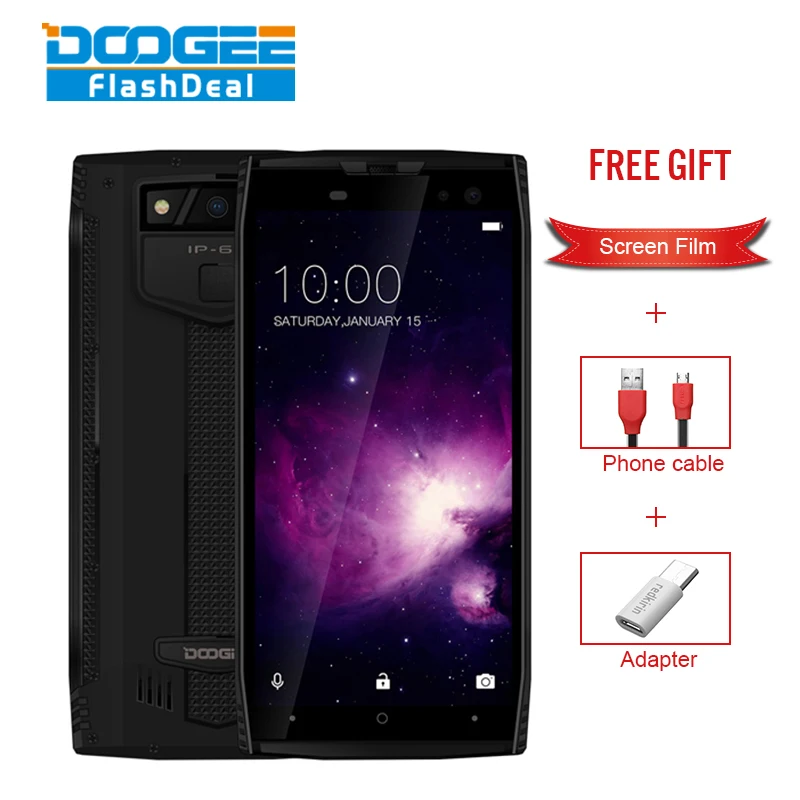 DOOGEE S50 font b Smartphone b font IP68 Waterproof face ID 5 7 18 9 6GB