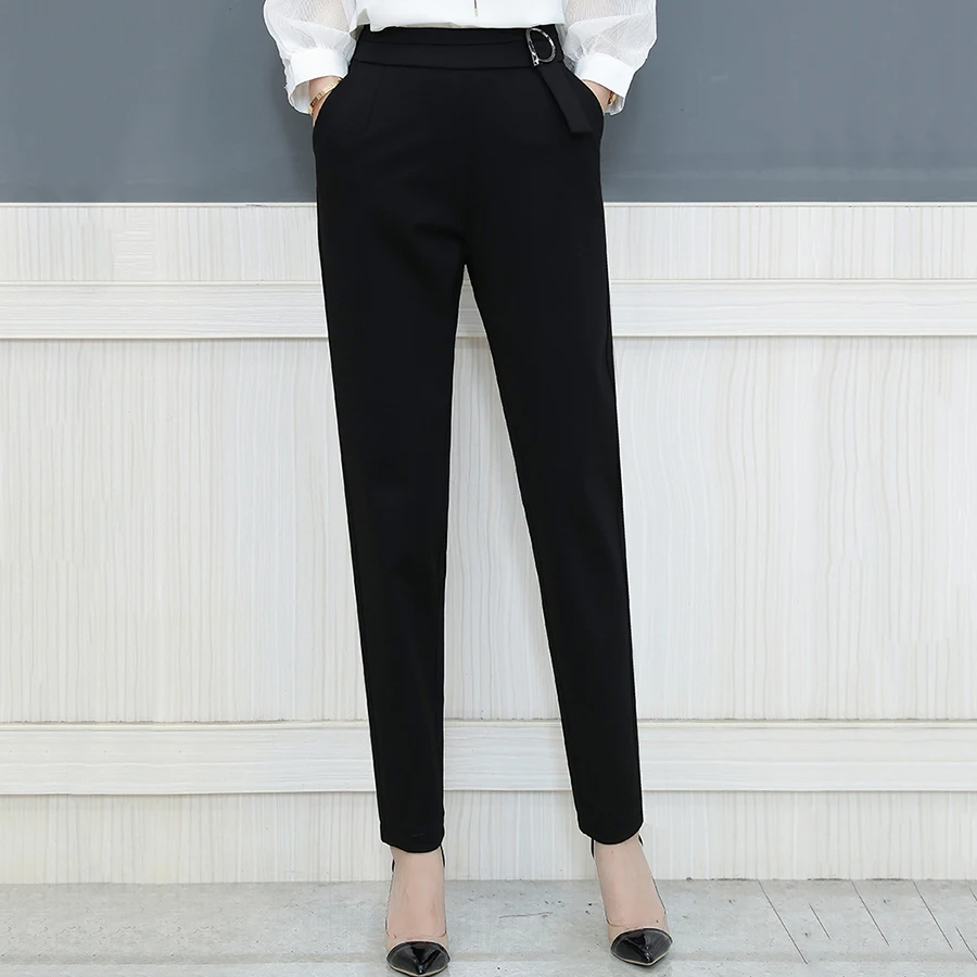 Classic Black Slim Pants Warm Winter Women Cropped Feminino Elastic ...