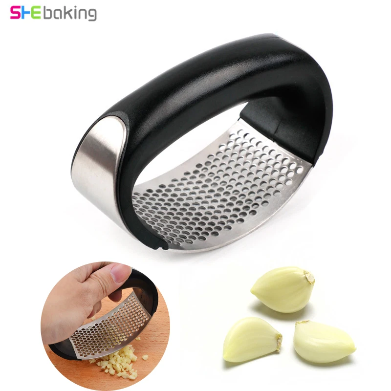 Shebaking الفولاذ المقاوم للصدأ دليل الثوم المطابع التقطيع منحنى مطحنة ثوم تقطيع الفاكهة الخضار أدوات المطبخ الأدوات
