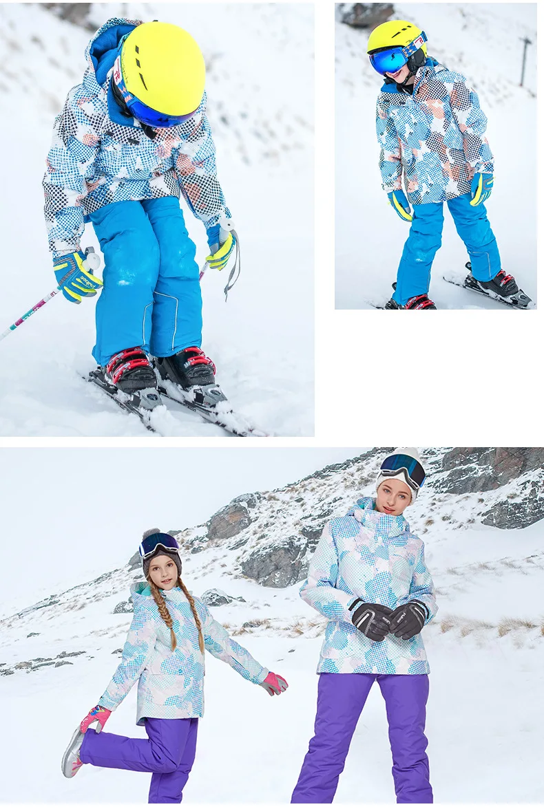 Winter Boy Ski Suit Outdoor Sports Single Snowboard Jacket+ Snow Pants Waterproof Kids Skiing Set Roupa De Warm And Windproof