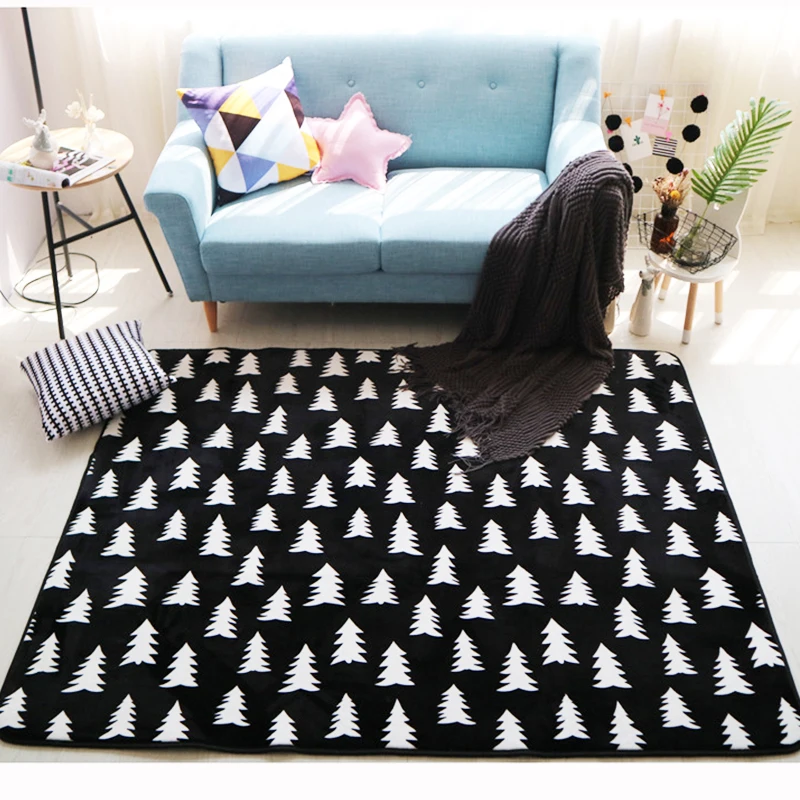 Модный черно-белый геометрический этнический коврик для прихожей ...