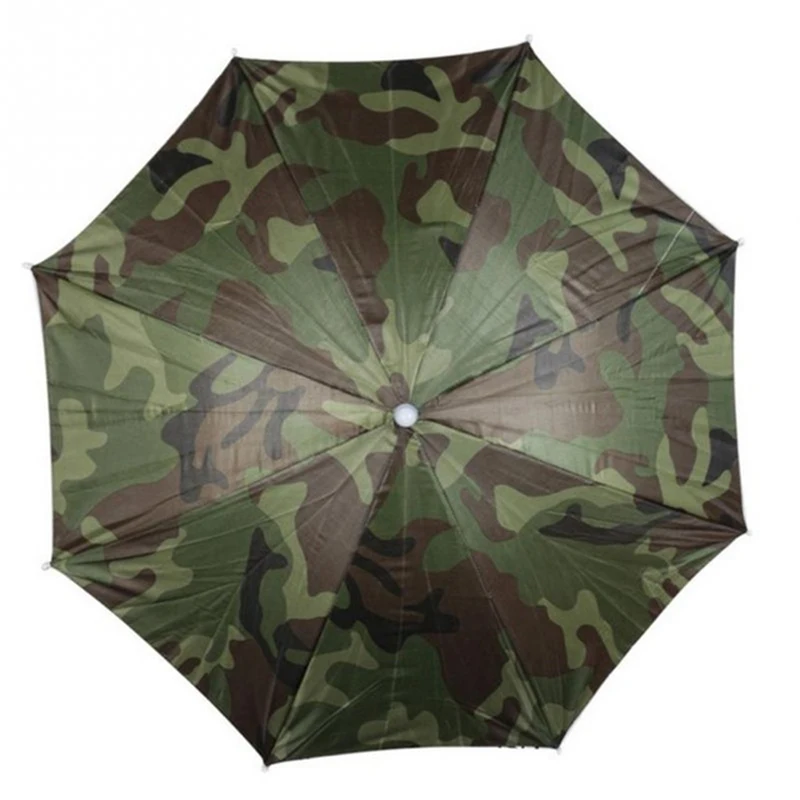 Head Umbrella Hat Fishing Cap Anti-UV Camouflage Sunshade Sea Beach Sun Protection Foldable Outdoor Camping Hiking Sport Hats (24)