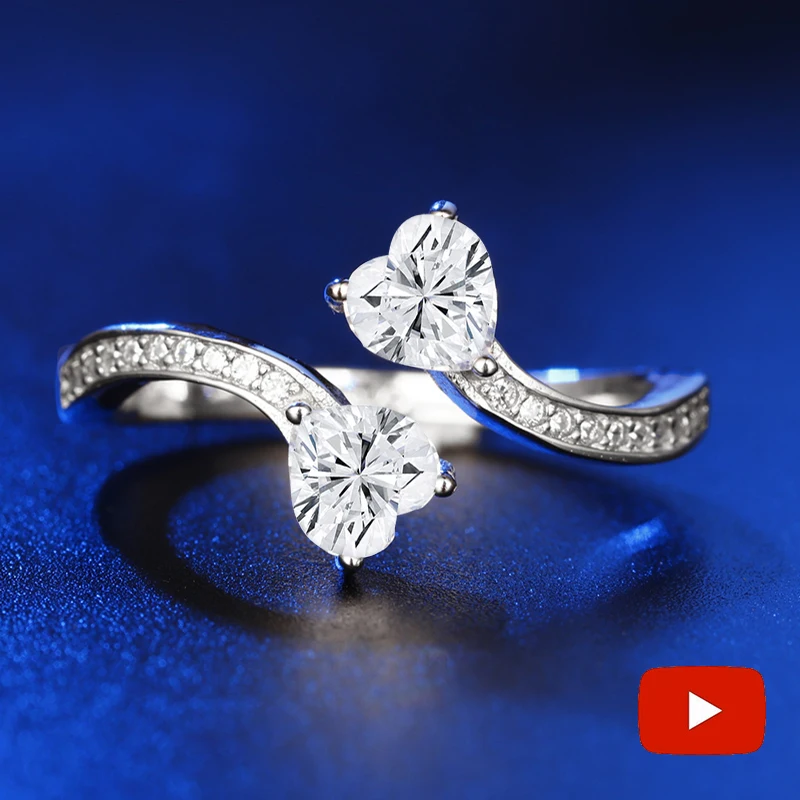 

NOT FAKE Heart Cut S925 Sterling Silver Ring SONA Diamond solitaire Fine Ring Unique Style Love Wedding Engagement