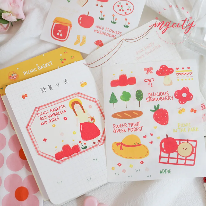 

Strawberry Cake Unicorn Plant Girl Decorative Stickers Scrapbooking DIY Diary Album Stick Lable Journal Japanese stationery