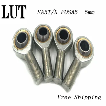 

High quality 12 pcs/Lot 5mm Male Right Hand Thread Rod End Joint Bearing Metric Thread M5x0.8mm SA5T/K POSA5 M5