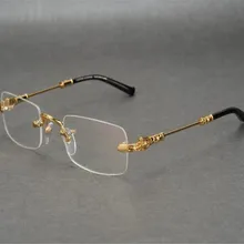 Бизнес унисекс дизайн ретро без оправы сплав оптические очки рамка золото серебро миопия, Гиперметропия бренд Goggle очки