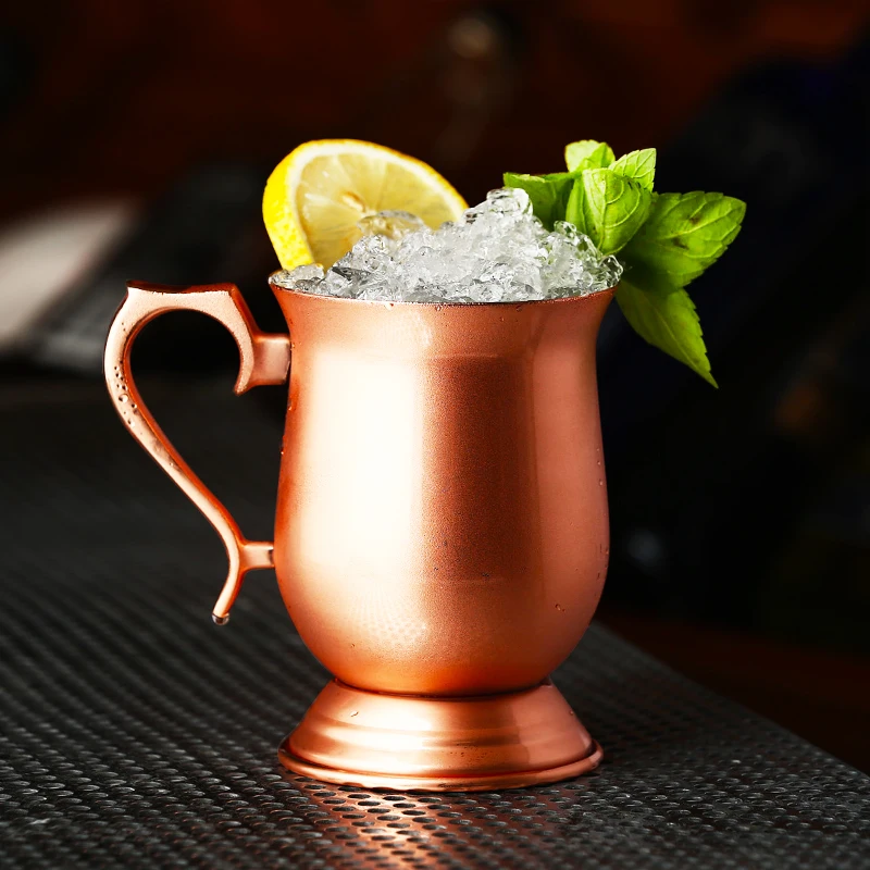 EKUEE 340ml Moscow Mule Mug Copper Plated Mug Blue Blazer Mugs Cocktail Mug