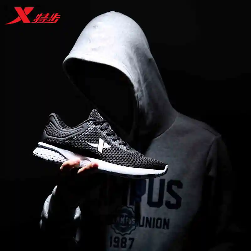 

XTEP Original Brand Men's Light Weight Running Shoes Black Sports Trainers Shoes Summer Style Breathable Sneakers 983219329025