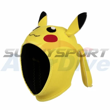 

Pikachu Scuba diving cap 4mm cute cartoon diving hap unisex thermal warm swimming cap