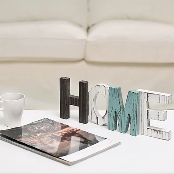 

Rustic Multi-color Wood HOME Letter Decorative Sign Standing Cutout Word for Home Decor Vintage Wood Home Sign Plaque Decoration