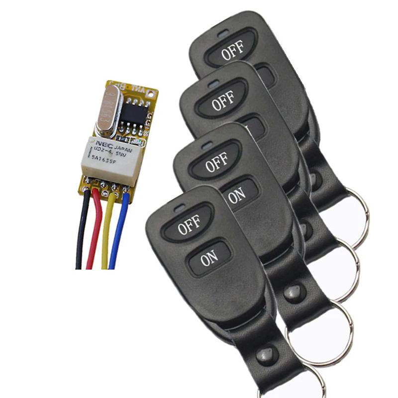

Wide Working Voltage Remote Control Switch DC 3.7v to 12v Relay Learning Mini Wireless Control Switch