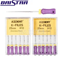 6 шт./упак. стоматологический наконечник для Применение K-файлы Нержавеющая сталь эндодонтические инструменты 21& с фокусным расстоянием 25 мм 15/40#45/80#06-40# стоматологических инструментов