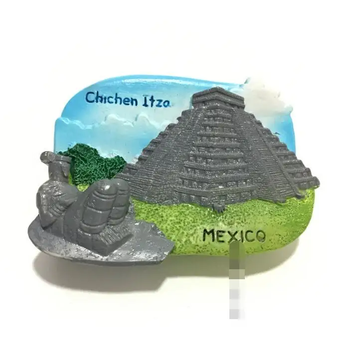 

Hot Selling Newest Mexican Chichen Tourist Souvenir Refrigerator Stick Magnet Commemorative Creative Refrigerator Stick Gift