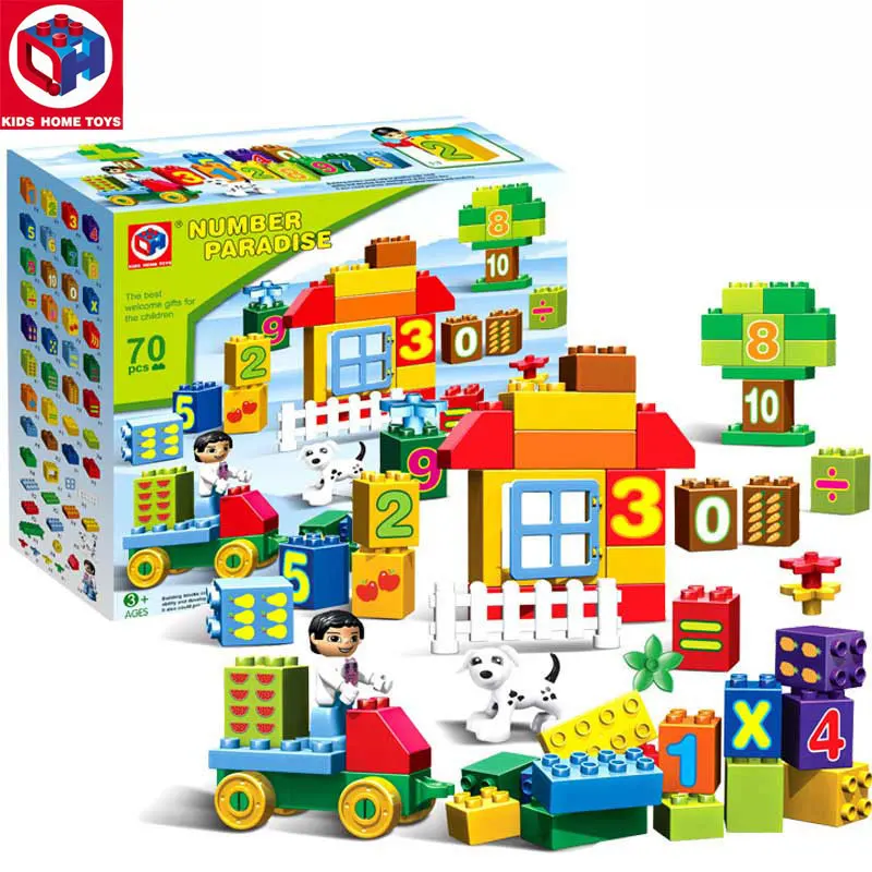 

Kid's Home Toys 70PCS/SET The Number Fruit Train Number Paradise Model Large Particles Block Brick Kid Toy