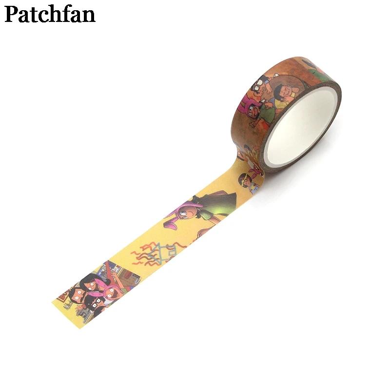 

Patchfan Bob's burger cartoon funny DIY Scrapbooking kids Adhesive washi Paper Masking Tape Printed Pattern stickers decal A1972