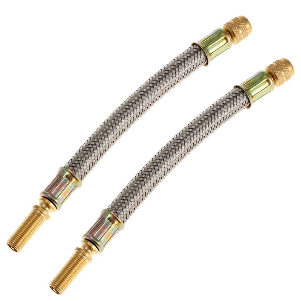 2X Flexible Braided 304 Stainless Steel Tyre Valve Stem Extension Adapter 150mm for Trucks RVs Campers Trailers 2X Flexible Braided 304 Stainless Steel Tyre Valve Stem Extension Adapter 150mm for Trucks RVs Campers Trailers