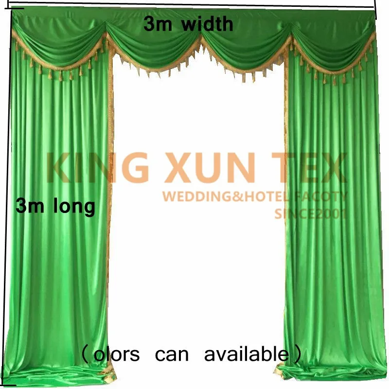 

Backdrop Drape Swag With Tassel Valance For Wedding Backdrop Curtain Decoration