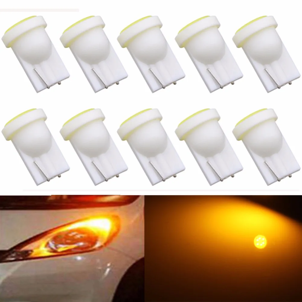 

10pcs T10 COB 1W LED Bulb Replacement 168 194 175 2825 W5W 192 LED Lights Car Interior Door Map Side Marker Dashboard Signal Led
