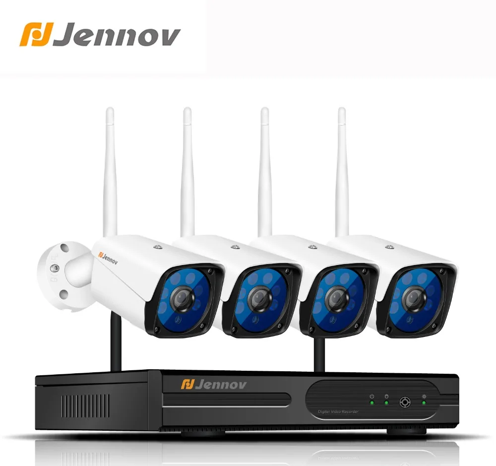 

Jennov 4CH Wireless Security Camera System 1080P 2MP Video Surveillance Kit IP Camera Wifi CCTV Outdoor Night Vision NVR Wi-Fi