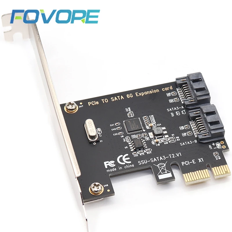 Удлинительная карта PCI E Express для SATA 3 0 с кронштейном 2 порта III 6 Гбит/с