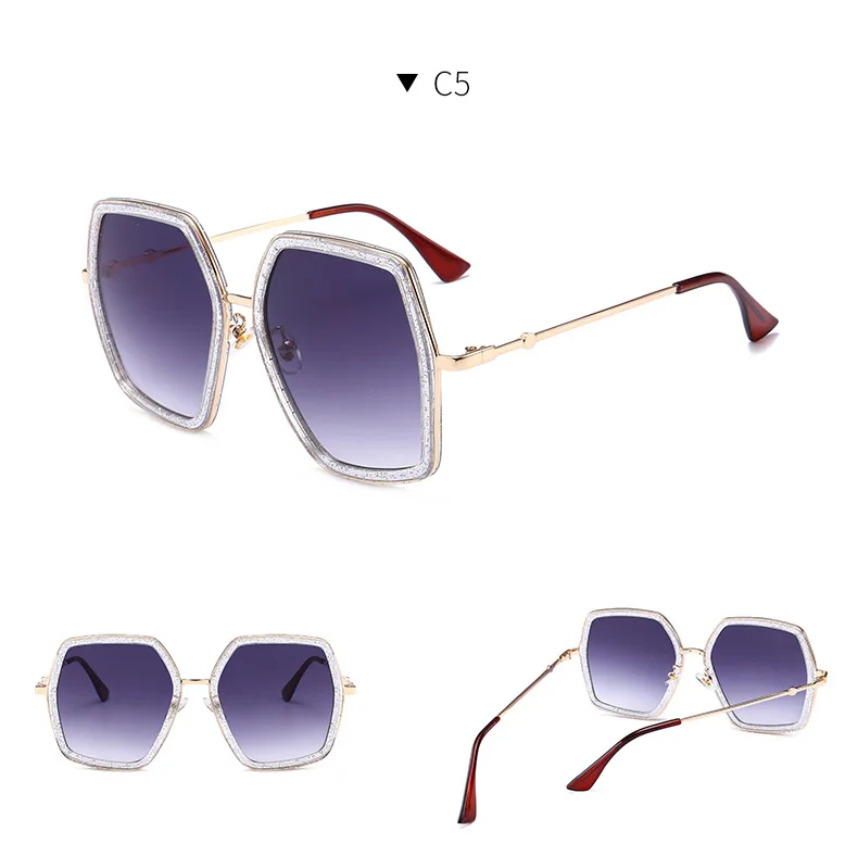 Новые Популярные Квадратные роскошные солнцезащитные очки женские брендовые Двойные Цвета Солнцезащитные очки женские без логотипа мужские оттенки унисекс UV400